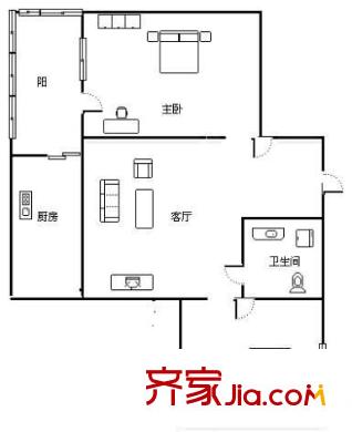 西京高層 2室 戶型圖