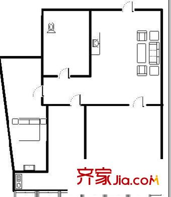 西京高層 2室 戶型圖