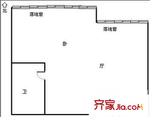 裕朗國(guó)際 1室 戶型圖