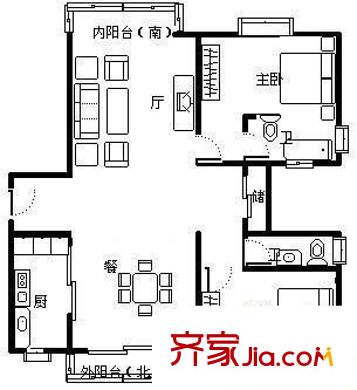 交通新苑 3室 戶型圖