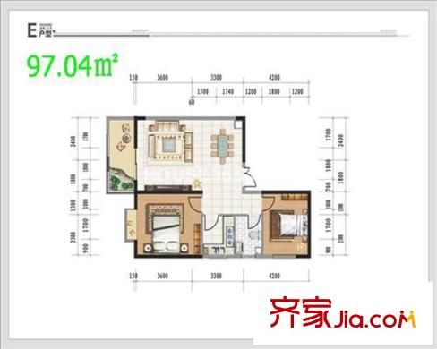 金裕平方米頂 2室 戶型圖