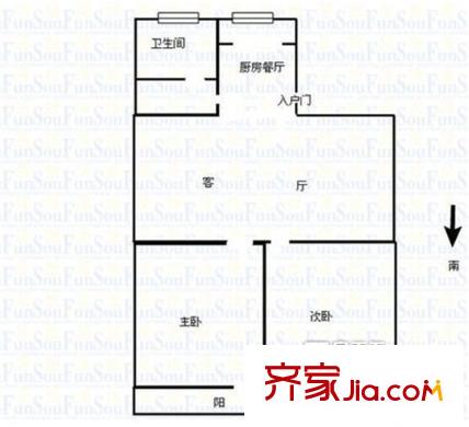 構件廠家屬院戶型圖戶型圖 2室1廳1衛(wèi)1廚