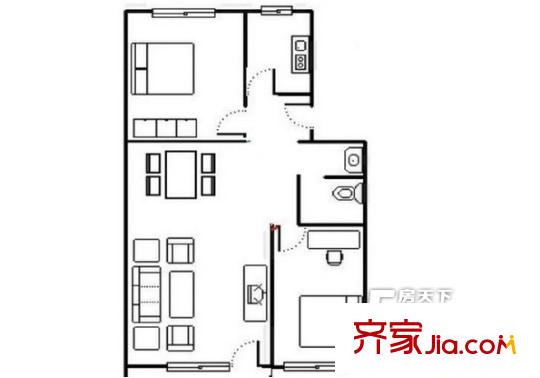 唐宮尚品戶型圖戶型圖 2室2廳1衛(wèi)1廚