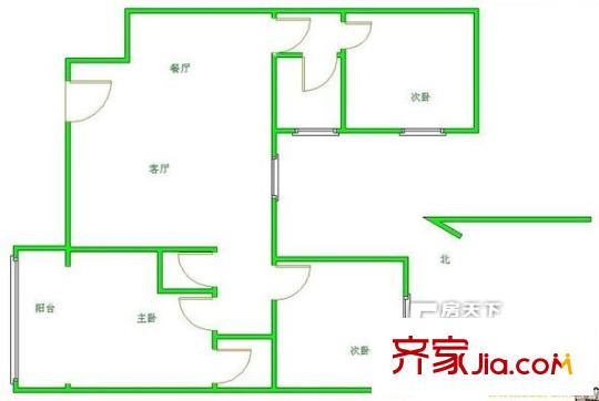 唐宮尚品戶型圖戶型圖 3室2廳1衛(wèi)1廚