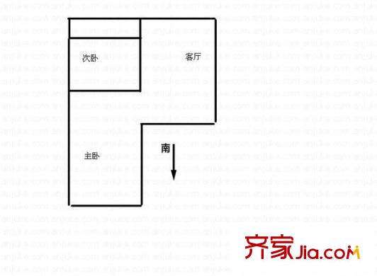 摩登com公寓 1室 戶型圖
