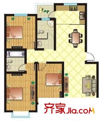 華美小區(qū) 戶型圖 3室2廳1衛(wèi) 