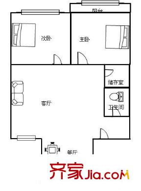 永豐公寓 2室 戶(hù)型圖