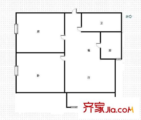 華美小區(qū) 2室 戶型圖