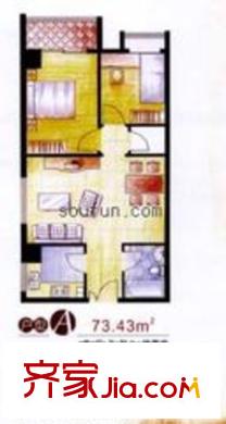 東方星苑戶型圖2室2廳1衛(wèi)1廚