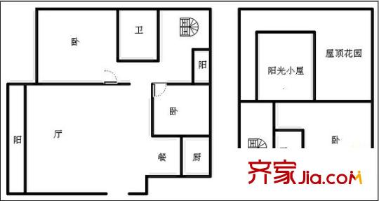紅光花園三室兩廳戶(hù)型圖
