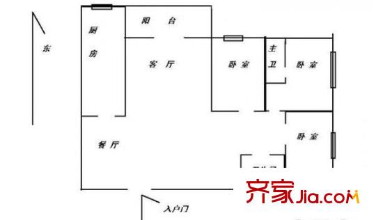 民生新世界 3室 戶型圖