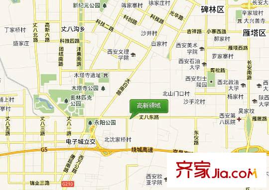 高新領(lǐng)域交通圖區(qū)位圖