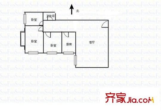 八院家屬院 4室 戶型圖