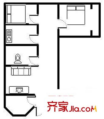 西京高層 3室 戶型圖