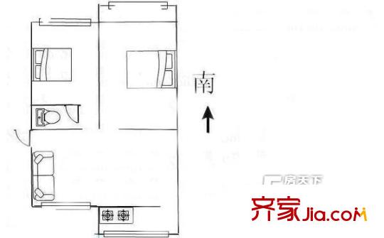 陜一針家屬院 2室 戶型圖