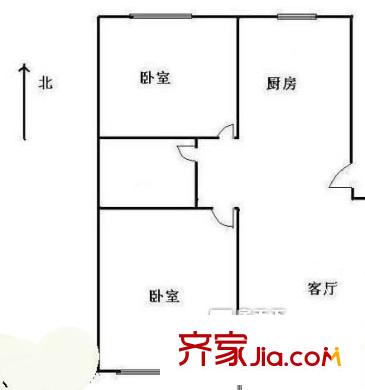陜一針家屬院 2室 戶型圖