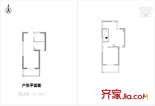 水岸明珠41.98平方米復(fù)式戶型 2室1廳1衛(wèi)1廚