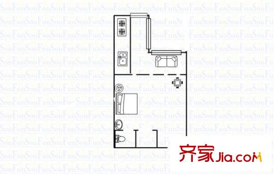摩登BOBO 1室 戶型圖