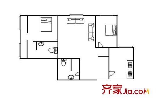 摩登BOBO 2室 戶型圖