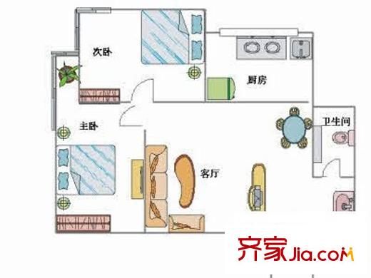 摩登BOBO 2室 戶型圖