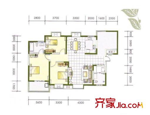 富苑陽光 3室 戶型圖