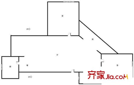 永福路印刷廠家屬院 2室 戶型圖
