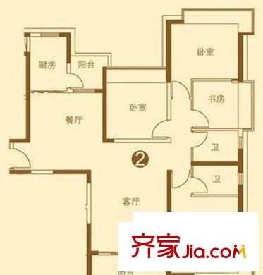 偉業(yè)都市遠(yuǎn)景 3室 戶型圖