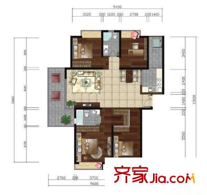 唐宮尚品戶型圖戶型圖 2室2廳1衛(wèi)1廚