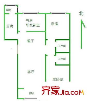 海榮小區(qū) 3室 戶型圖