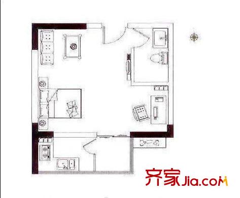 華美小區(qū) 2室 戶型圖