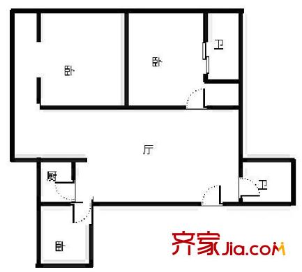 紅光花園三室兩廳戶(hù)型圖