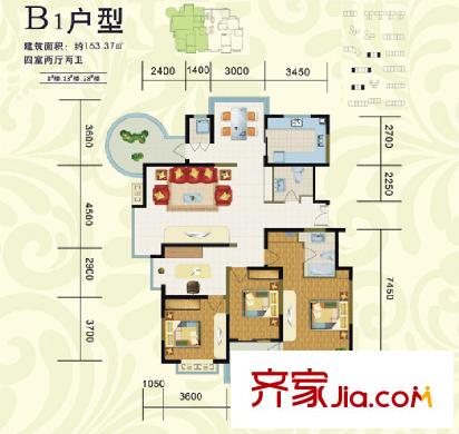 長慶興盛園戶型圖8#-13#-28#-B1戶型標(biāo)準(zhǔn)層 3室2廳2衛(wèi)1廚