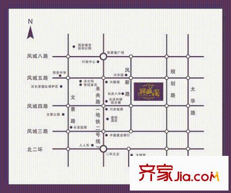 長慶興盛園交通圖區(qū)位圖