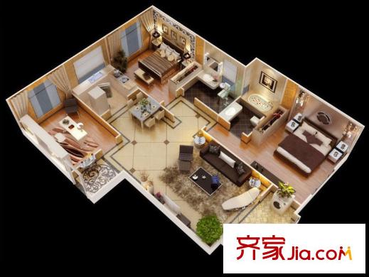 東方米蘭國際城托斯卡納戶型 3室2廳2衛(wèi)1廚