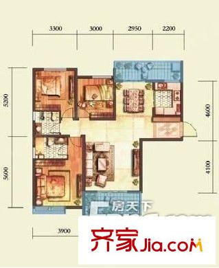 林隱天下戶型圖戶型圖 3室2廳