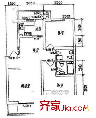 林隱天下戶型圖戶型圖 2室2廳