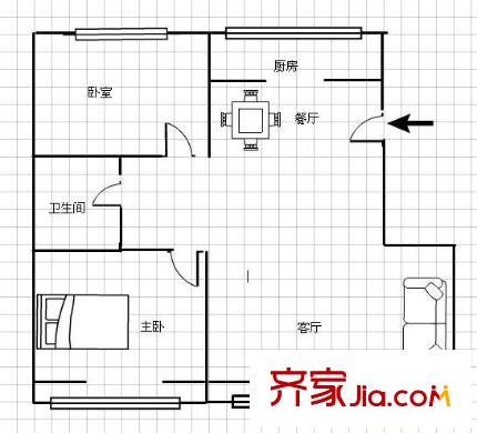 太白庭院 2室 戶型圖