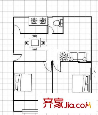 太白庭院 2室 戶型圖