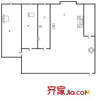 新城區(qū)國(guó)稅局家屬院 2室 戶型圖