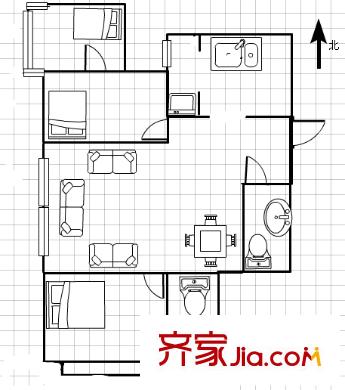 摩登BOBO 3室 戶型圖