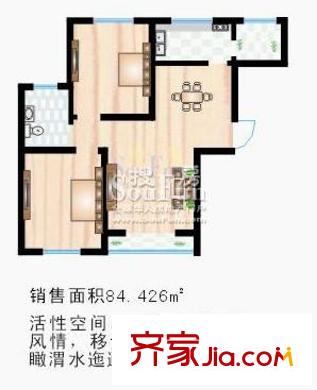 鼎正慶化苑戶型圖戶型圖 2室2廳1衛(wèi)1廚