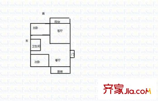 金橋花園 2室 戶型圖