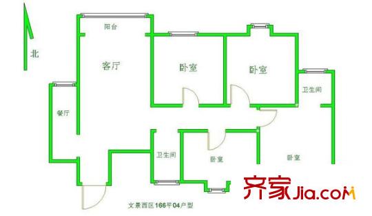 文景小區(qū)西區(qū)戶型圖市政府文景小區(qū) 4室 戶型圖 4室2廳2衛(wèi)1廚