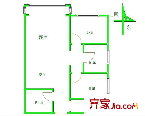 文景小區(qū)西區(qū)戶型圖市政府文景小區(qū) 3室 戶型圖 3室2廳1衛(wèi)1廚
