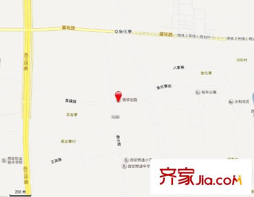 銀領(lǐng)花園交通圖