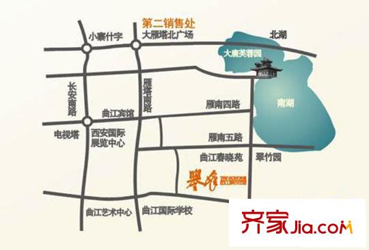 曲江城市花園交通圖區(qū)位圖