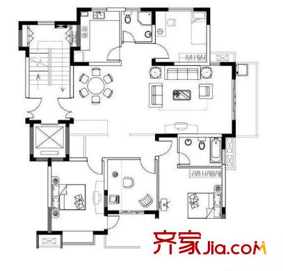 林隱天下戶型圖戶型圖 4室2廳2衛(wèi)