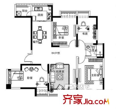 林隱天下戶型圖戶型圖 4室2廳