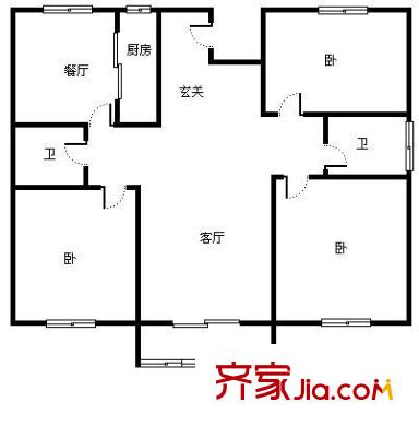 文華閣 3室 戶型圖