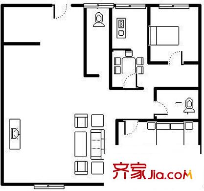文華閣 2室 戶型圖